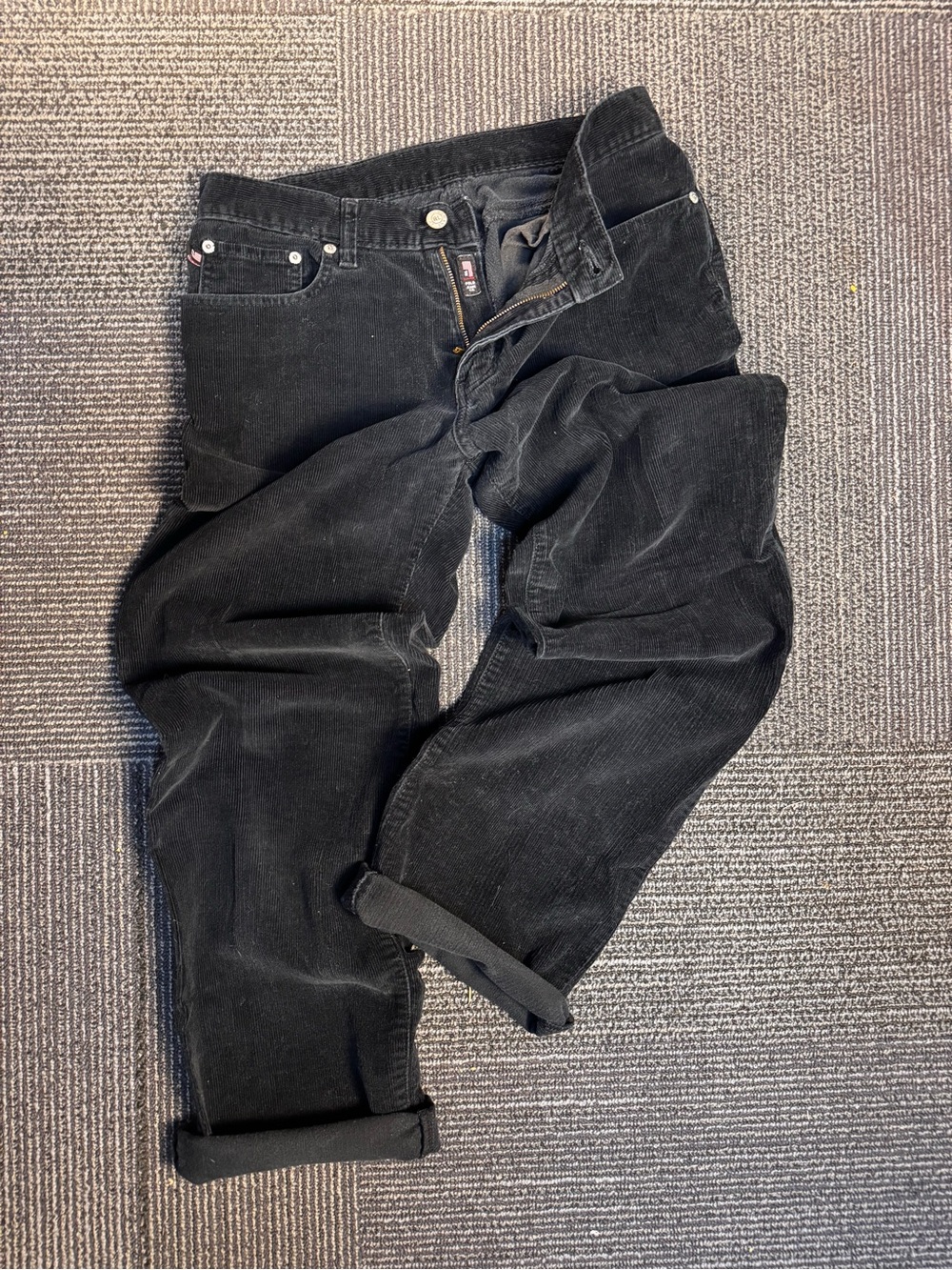 Y2K Vintage Polo Jeans “Saturday Jean” Women’s Baggy Black Corduroy Pants SZ 6